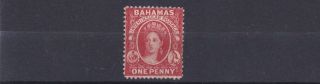 Bahamas 1863 - 77 S G 33 1d Scarlet Vermillion Mh