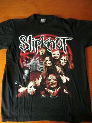 Slipknot Shirt Classic Heavy Metal Two Sides Size L Trash Red Logo On Back