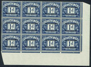 Southern Rhodesia 1951 Postage Due 1d Mnh Block