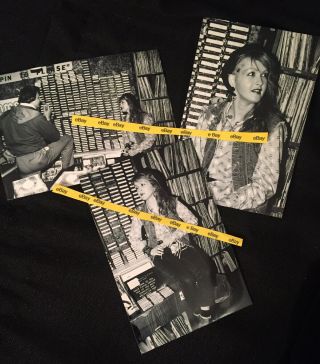 3 Cyndi Lauper Wmms Cleveland Radio Candid Black And White 4 X 6 " Photographs