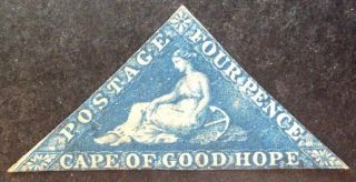 Cogh 1861,  4d Blue Triangle Stamp