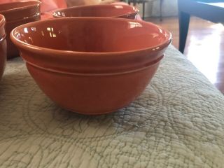 Pottery Barn Set Of 4 Cambria Persimmon Hand Crafted Soup Salad Bowls Portugal 2