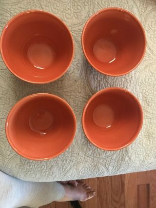 Pottery Barn Set Of 4 Cambria Persimmon Hand Crafted Soup Salad Bowls Portugal 3