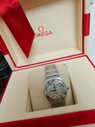 Omega Constellation Stainless Steel Ladies 1561.  7100 Mop Dial Box And Papers