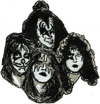 Kiss Rock Group Four Faces Embroidered Patch