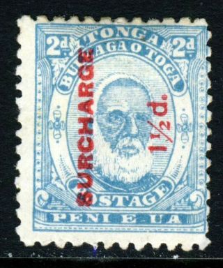 Tonga 1895 King George I 1½d.  Surcharge In Carmine On 2d.  Blue P.  12 Sg 26