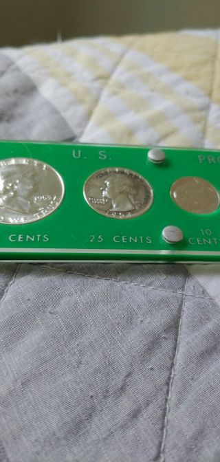 1953 United States Silver Proof Set In Unique Green Plastic Holder - 2
