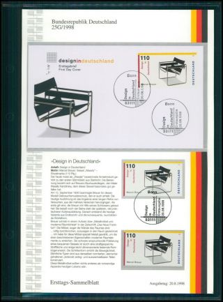 Germany Brd Etsb 1998/25g Design In Deutschland Marcel Breuer " Wassily " Chair