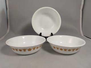 Set Of 3 Corelle Butterfly Gold Cereal Bowls