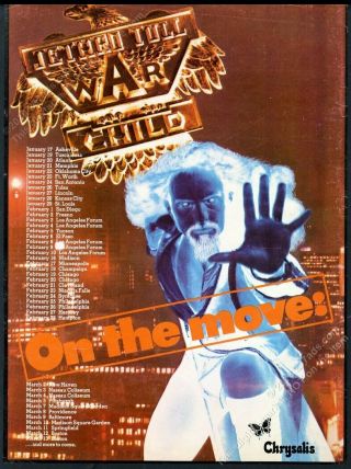 1975 Jethro Tull Ian Anderson Photo War Child Album Release Trade Print Ad