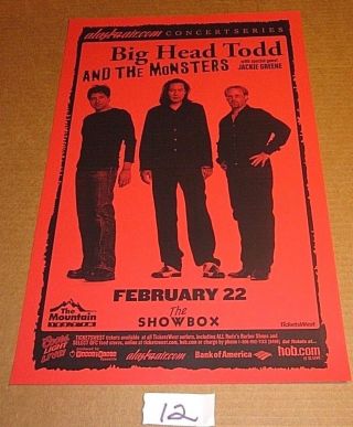 Big Head Todd And The Monsters Poster 2006 Feb 22nd Concert W/ Jackie Greene
