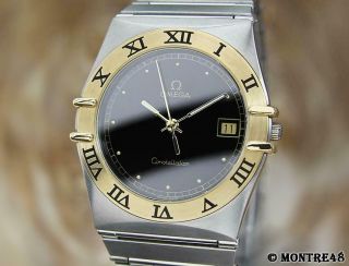 Omega Constellation Men 18k Solid Gold & Stainless Swiss Made Watch N139