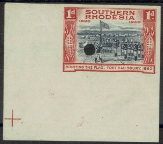 Southern Rhodesia 1940 50th Anniversary 1d Imperf Proof Mnh