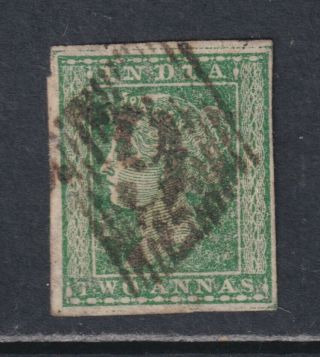 India Sg 31 Scott 5 Vf 1854 Queen Victoria 2a Green Imperf Scv $32.  50