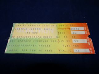 The Who Concert Ticket Stub Philadelphia Jfk Stadium 1982