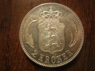 1916 Denmark 2 Kroner Silver