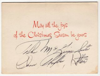 " The Mcguire Sisters " Xmas Card - Signed By Chris,  Phyllis & Dottie