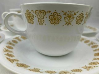 Corelle Gold Butterfly Cups And Saucers Set Of 6 2