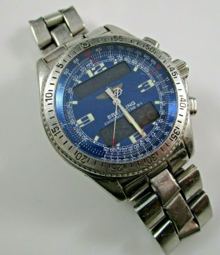 Breitling B - 1 Chronometre Wristwatch Superquartz A78362 44mm Ss Fighter Bracelet