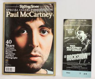 Paul Mccartney & Wings Rockshow Ticket Htf,  Rolling Stone Collectors Edition