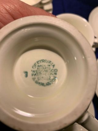 Vintage White Porcelain Wedgwood Etruria Patrician Tea Cups/Saucers Set/6 2