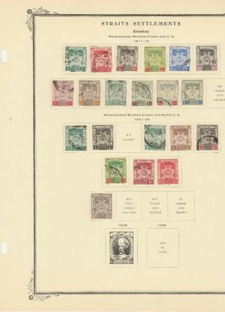 Malaya - Kelantan Stamps On Three Scott Specialty Pages