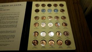 Vintage Library Of Coins Album Vol 3 Lincoln Cents 1941 - 74.  90 Coins Unc (3)