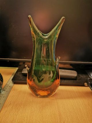 Vintage Murano Cased Glass Beak Vase 3