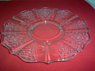 Fostoria Navarre Crystal 10.  75 " Cracker Plate W/ring,  Baroque Blank -