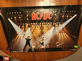Vintage Ac/dc Rock Band Poster From 1981 Import - Back In Black?