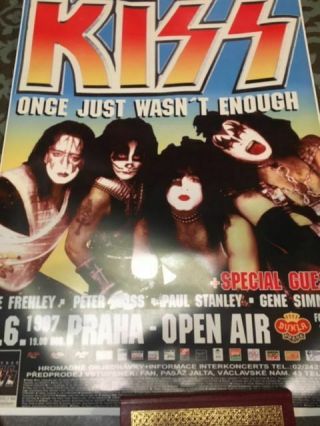 Kiss 1997 Concert Poster Czech Republic Ace Frehley Paul Stanley Peter Criss