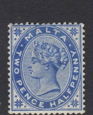 Malta 1885 Qv Sg25 21/2d Bright Blue Mounted