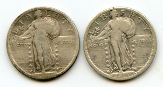 1917 - D & 1917 - S Standing Liberty 25c Quarters Type Ii | Fine Details