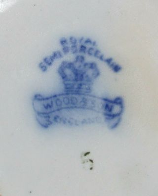 Flow Blue Shaving Mug Royal Wood & Son England Semi Porcelain GOOD 2