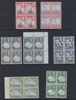 Bermuda Gvi 1938 - 52 Definitive Scenes Blocks Of Four Mnh Except 7½d Mm