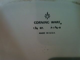 Corning Ware Cornflower Blue Casserole Dish with Lid 1 - 3/4 quart 3