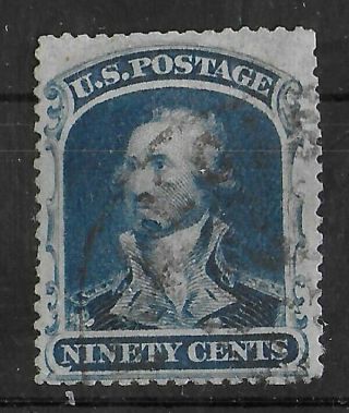 United States 1857 - 1861 Sc 39 90c Washington Deep Blue Cv $10000 Rare