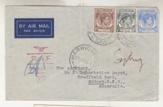 Straits Settlements,  1941 Airmail Cover,  5c.  8c. ,  12c. ,  Fpo Sp 501 To Australia