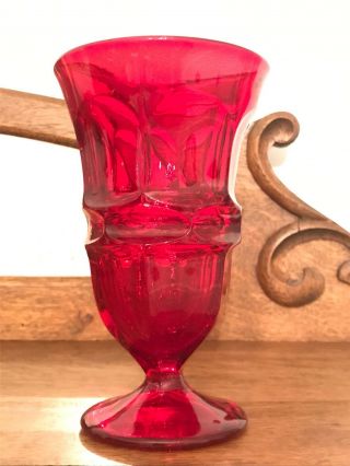 Fostoria Crystal Argus Ruby Red Iced Tea Glass Or Goblet - 6 5/8” Tall