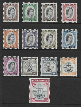 Grenada 1953/59 Elizabeth Ii; Scott 171 - 83,  Sg 192 - 204; Mnh
