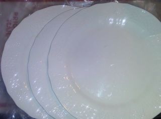 Set Of 3 Mikasa Reaissance White D4900 Dinner Plates 10 7/8 "