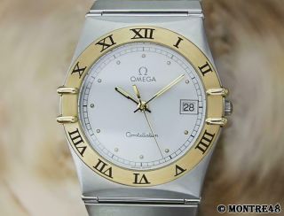 Omega Constellation 18k Gold And Stainless Steel Luxury Mens 1990s Watch N43