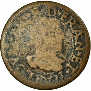 [ 496833] Coin,  France,  Louis Xiii,  Double Tournois,  1640,  La Rochelle