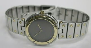 Vintage Cartier Santos Ronde 18k Yellow Gold Stainless Steel Mens Wrist Watch