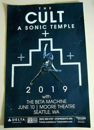 The Cult A Sonic Temple 2019 Poster Seattle Concert W/ Beta Machine