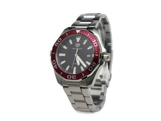 Tag Heuer Aquaracer Diver Black Dial Red Bezel Stainless Steel WAY101B.  BA0746 2