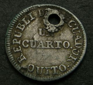 Ecuador 1/4 Real 1849 Gj - Silver - 2897