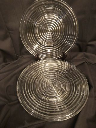 Set Of 3 Manhattan Luncheon Salad Clear Plates 8 1/4 " Depression Glass Circles