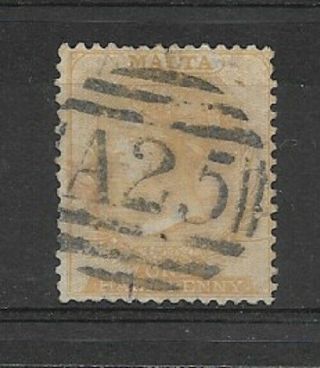 Malta:1860/3:qv - 1/2d Brown - Orange.  Stamp.  Cat £400,
