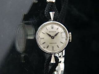 Vtge Rolex Solid 18k White Gold Art Deco Ladies Watch.  Ref.  2171.  1960s